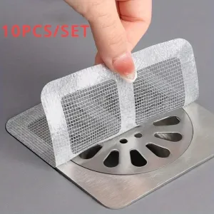 10pcs Disposable Shower Drain Hair Catcher: Hair Stopper for Bathroom Kitchen