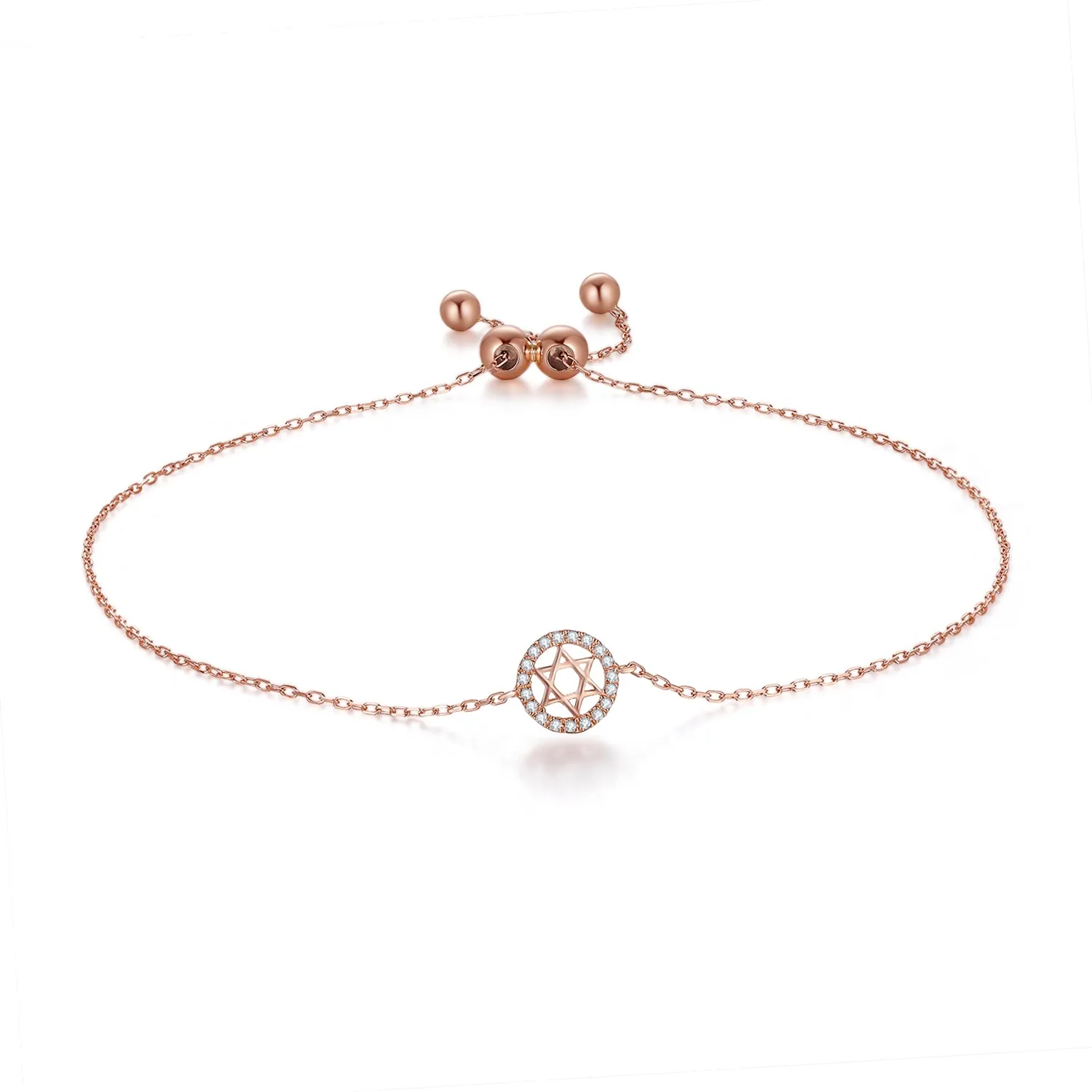 14K Solid Gold Bracelet Exclusively Handcrafted 0.037 Carat Natural Diamond (H-F Color, VS1-VS2 Clarity)
