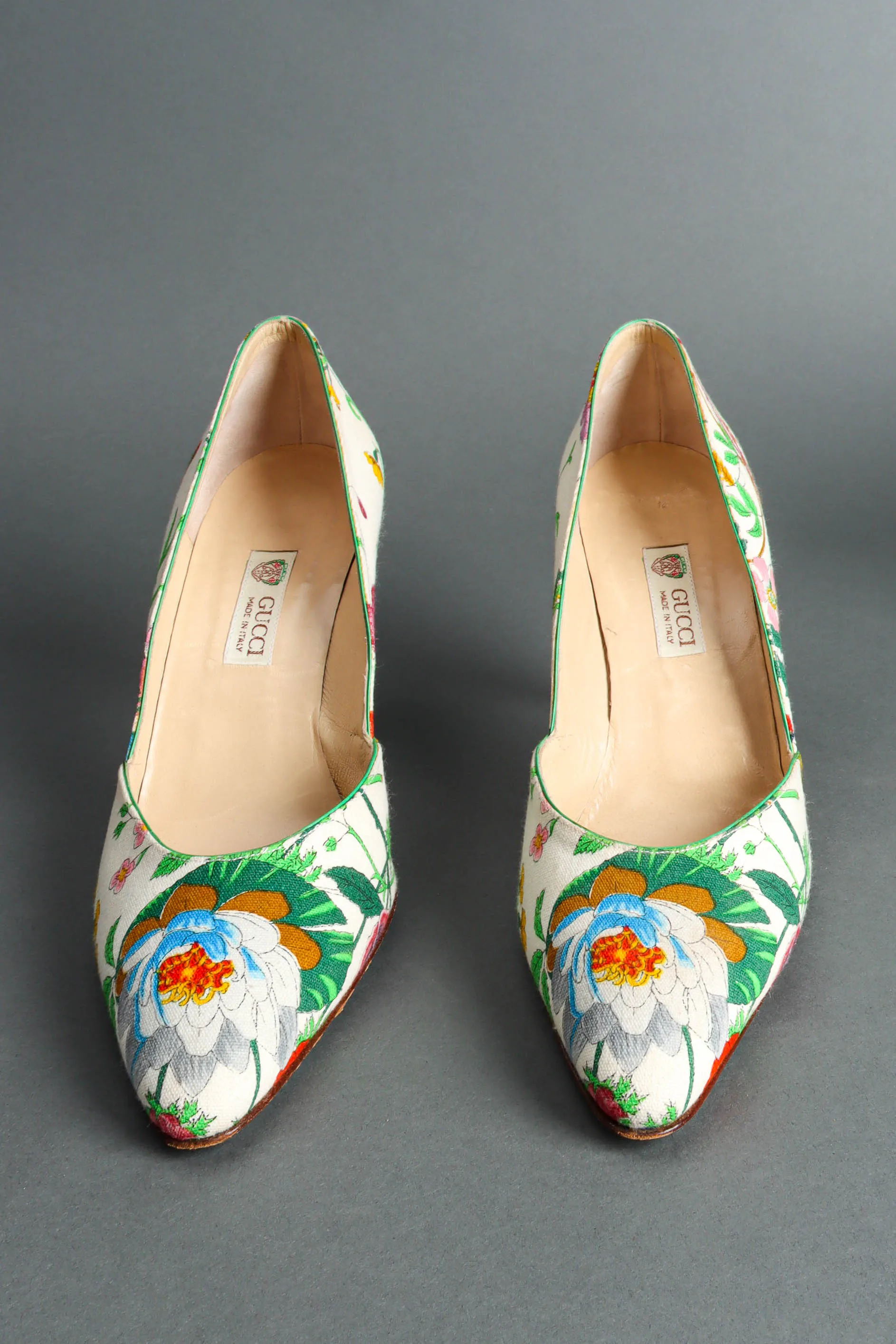 1980s Flora Green Heels