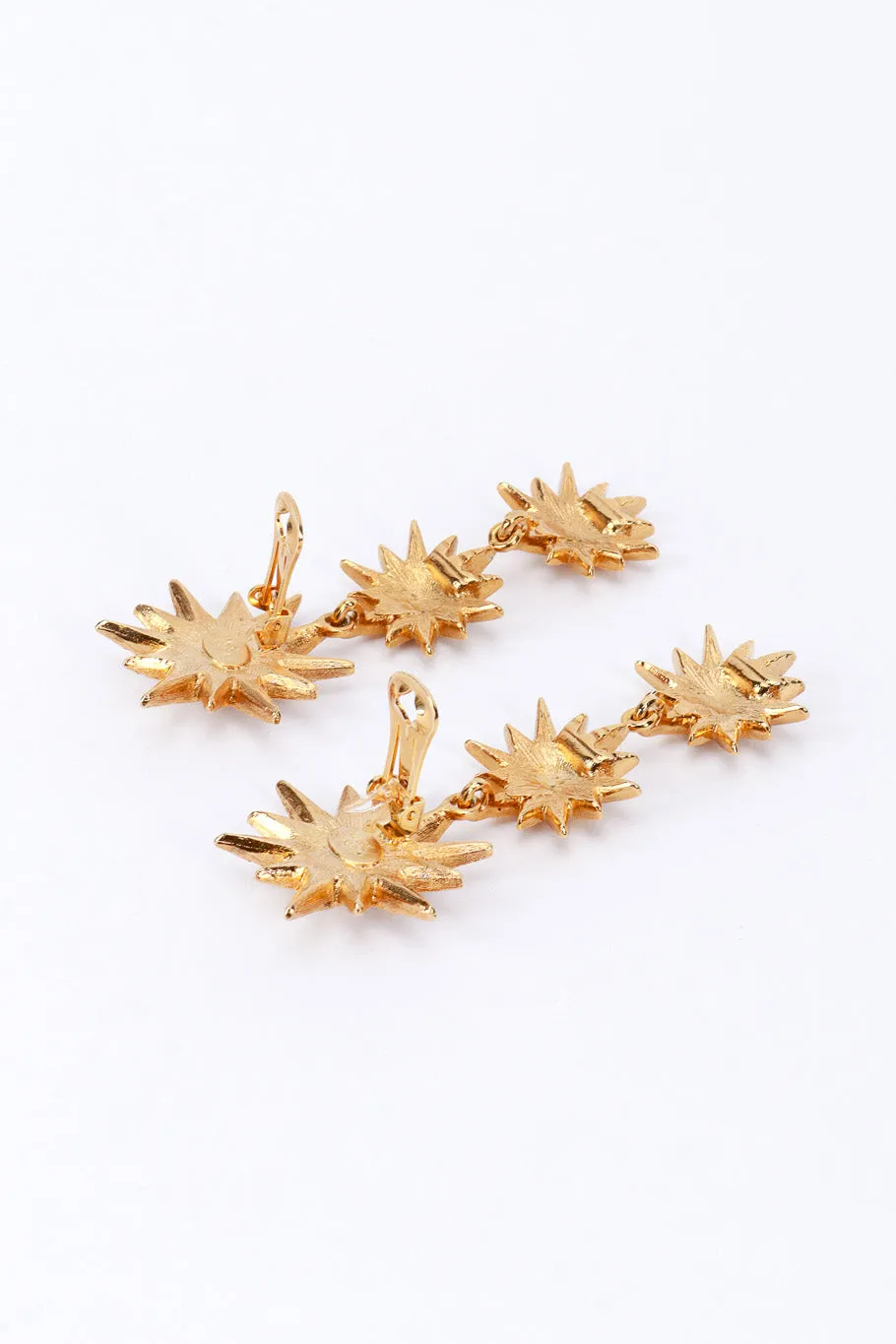3-Tier Rhinestone Starburst Earrings
