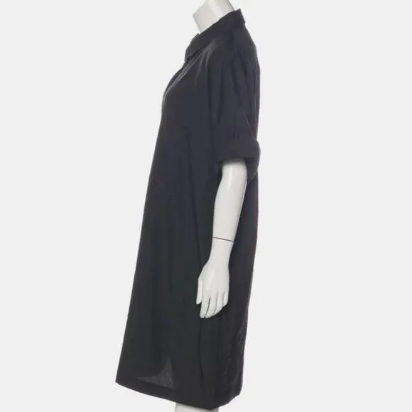 Acne Studios Sena Poplin Oversized Shirt Dress Cotton Black Like New Sz 42/10US