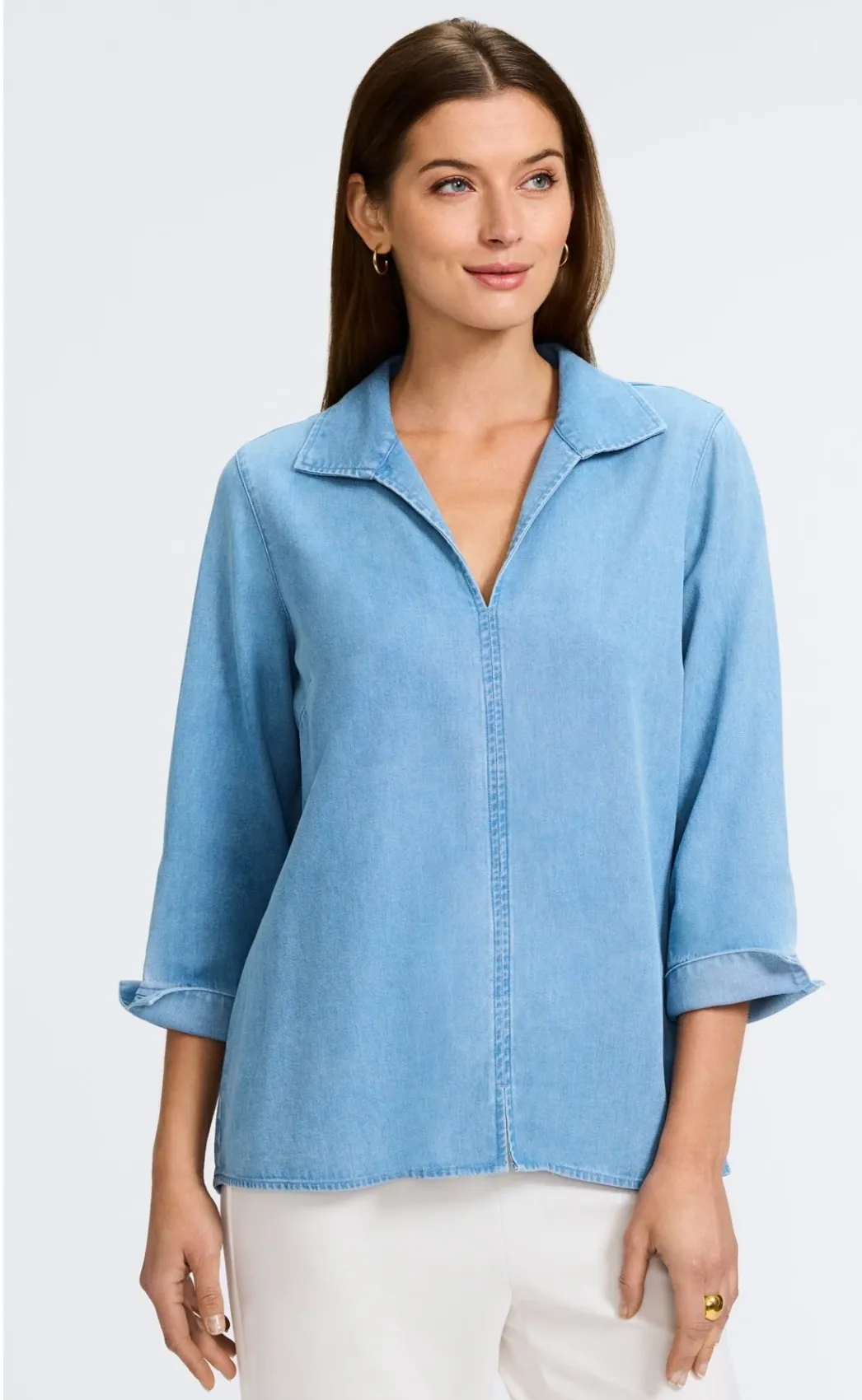 Agnes Tencel® Denim 3/4 Sleeve Shirt