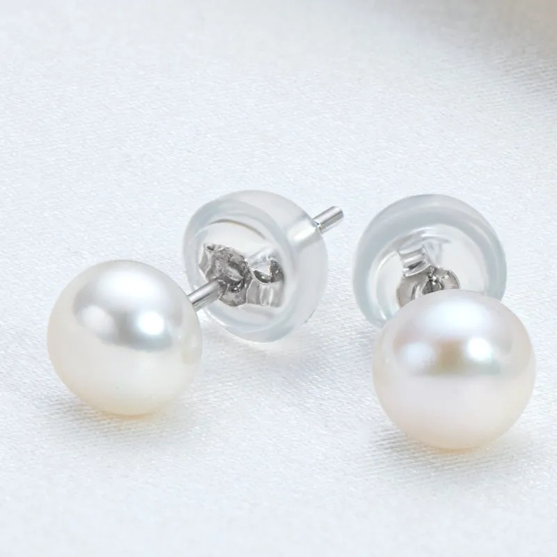 Ainuoshi 925 Silver 5.5-6mm Natural Freshwater Pearl Earrings