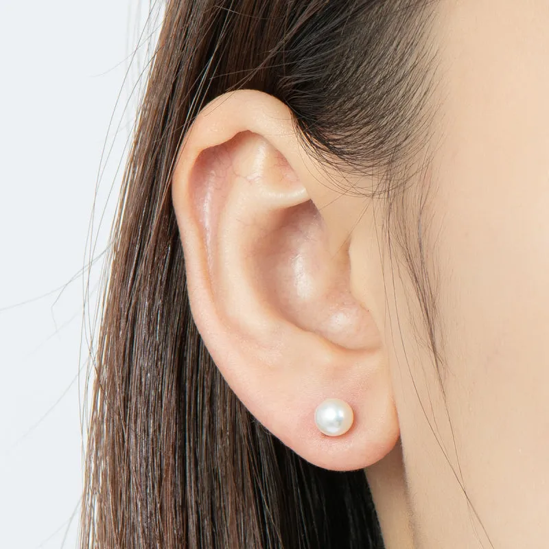 Ainuoshi 925 Silver 5.5-6mm Natural Freshwater Pearl Earrings
