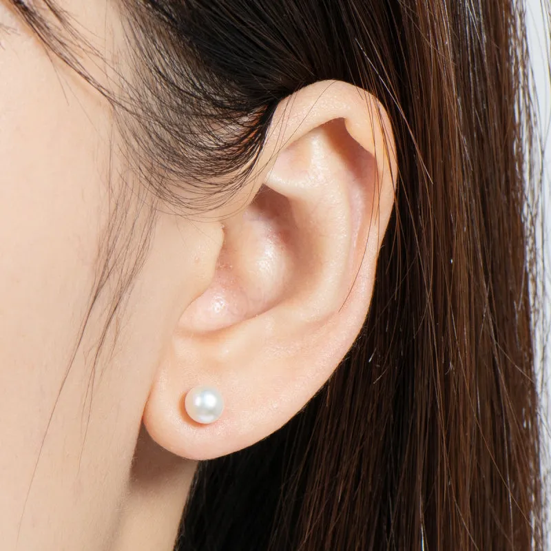 Ainuoshi 925 Silver 5.5-6mm Natural Freshwater Pearl Earrings