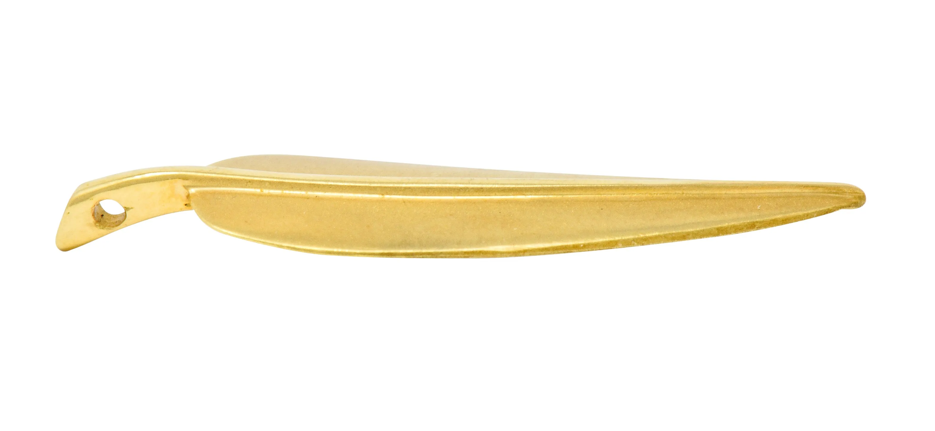 Angela Cummings Tiffany & Co. 18 Karat Matte Gold Feather Pendant Charm