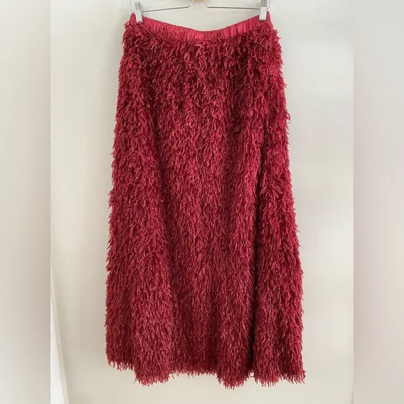 Anthropologie Chantal Feathered Maxi Skirt