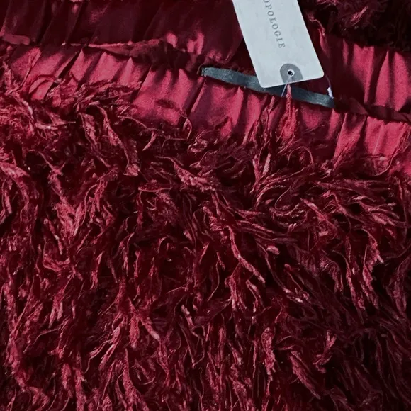 Anthropologie Chantal Feathered Maxi Skirt