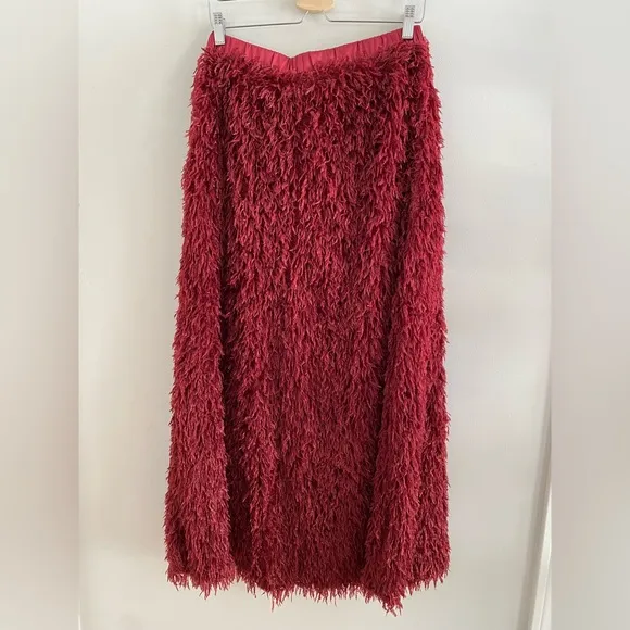 Anthropologie Chantal Feathered Maxi Skirt