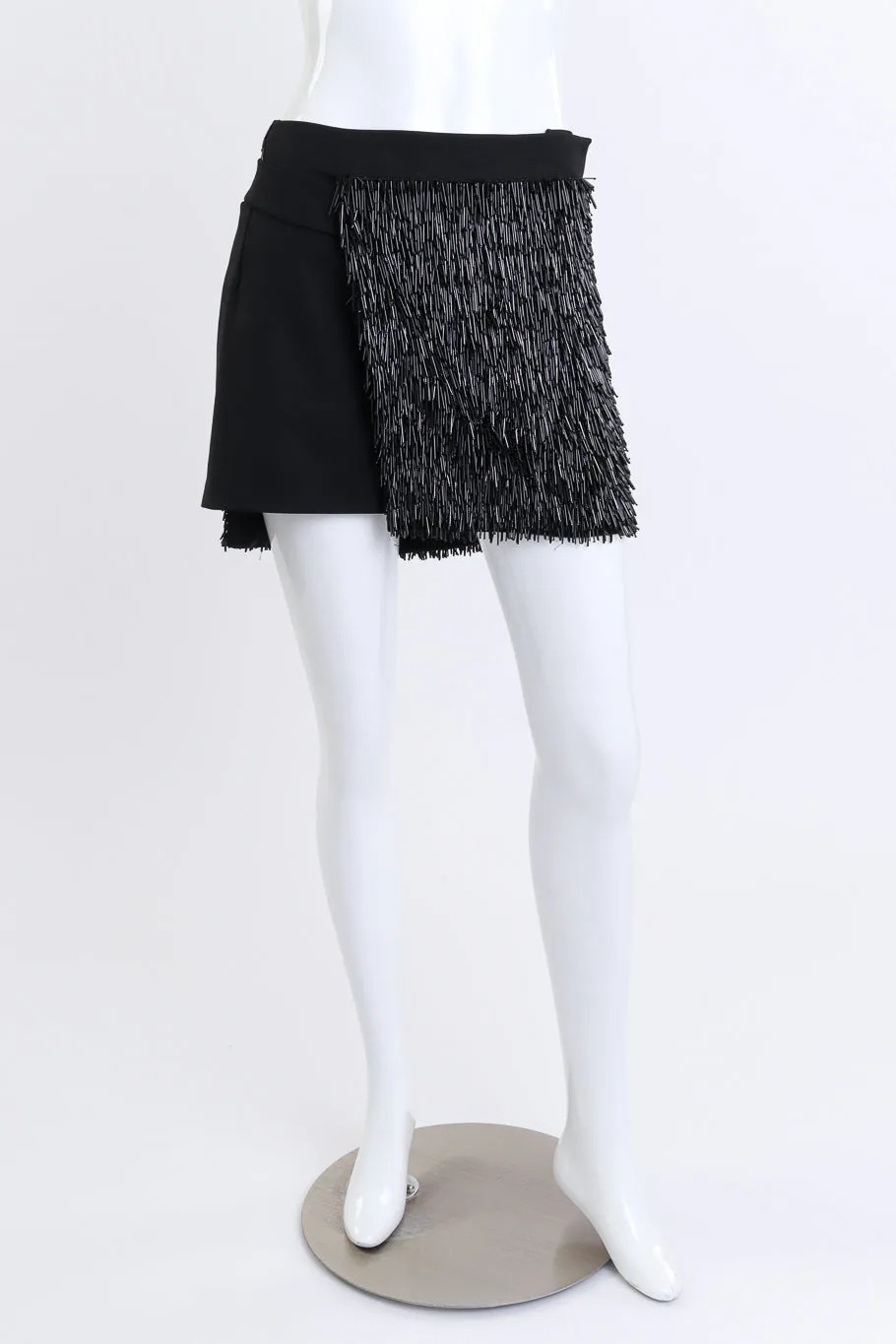 Asymmetrical Beaded Mini Skirt