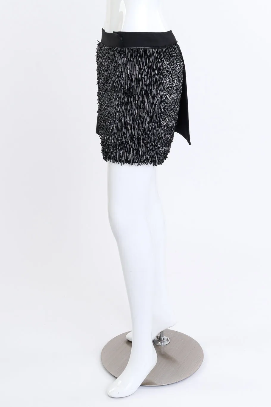 Asymmetrical Beaded Mini Skirt