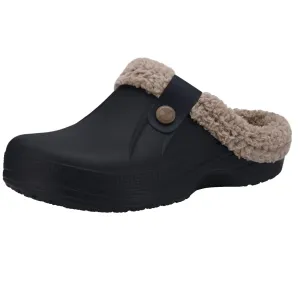 Beslip Classic Fur Lined Clogs Waterproof Winter Fuzzy Slippers for Women Men Indoor and Outdoor.