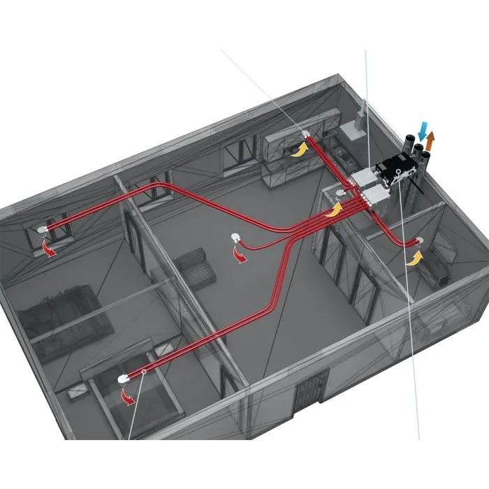 Blauberg EC-D5B-180-AK3 Komfort 3-Bed Flat or Apartment, Complete Horizontal MVHR Heat Recovery Ventilation Kit