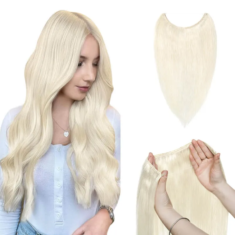 Bleach White Halo Human Hair Extension Light Volume