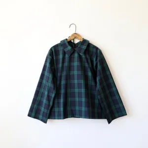 Bon Pointed Collar Shirt - Black Watch Plaid