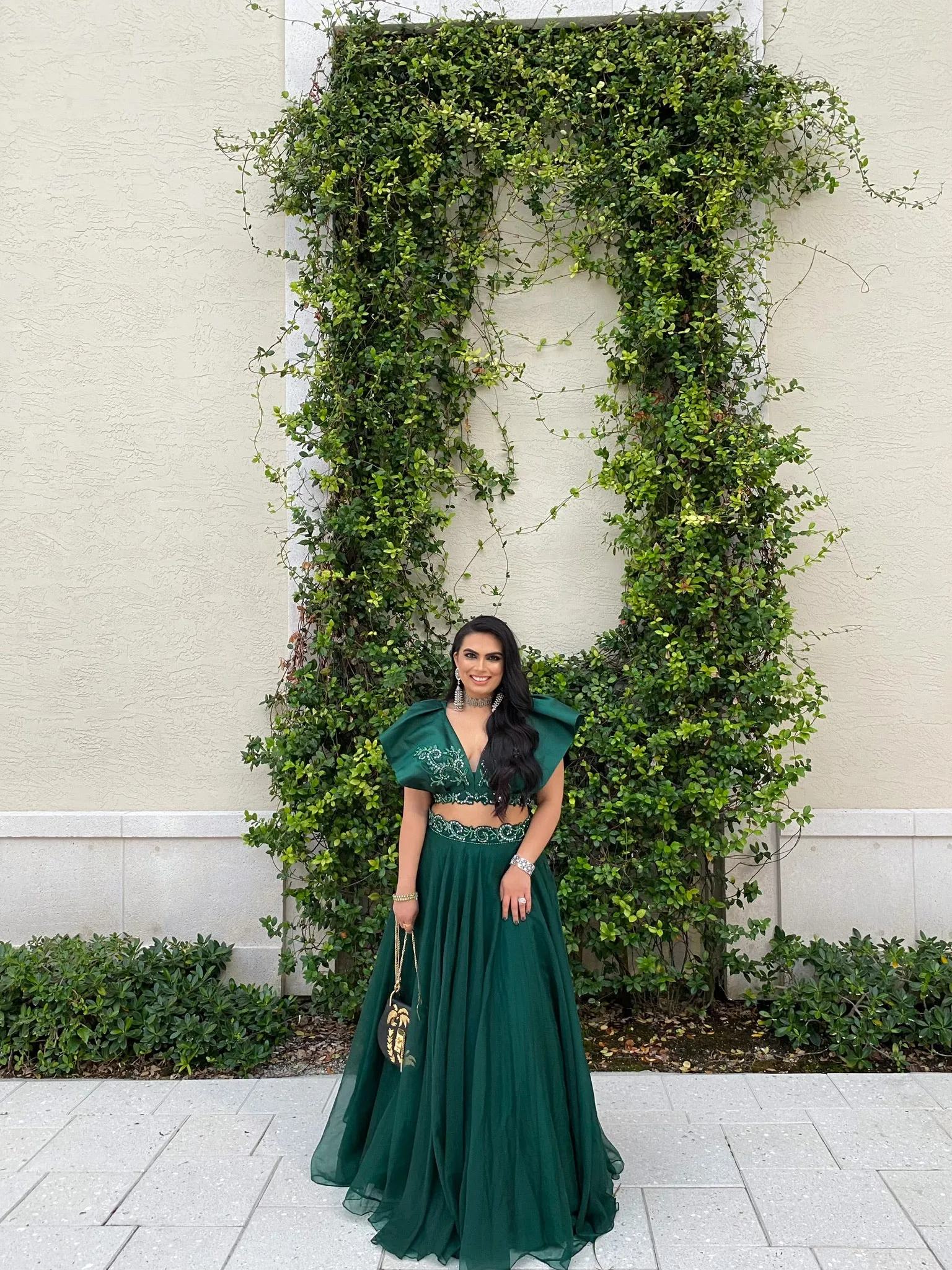 Bottle Green Ruffle Lehenga