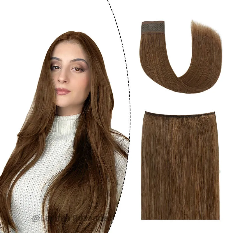 Brown Halo Human Hair Extension For Thin Hair Full Volume