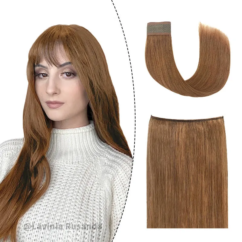 Brown Halo Human Hair Extension For Thin Hair Full Volume