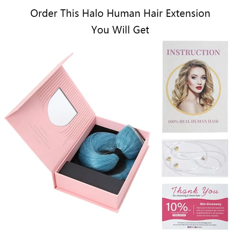 Brown Halo Human Hair Extension For Thin Hair Full Volume
