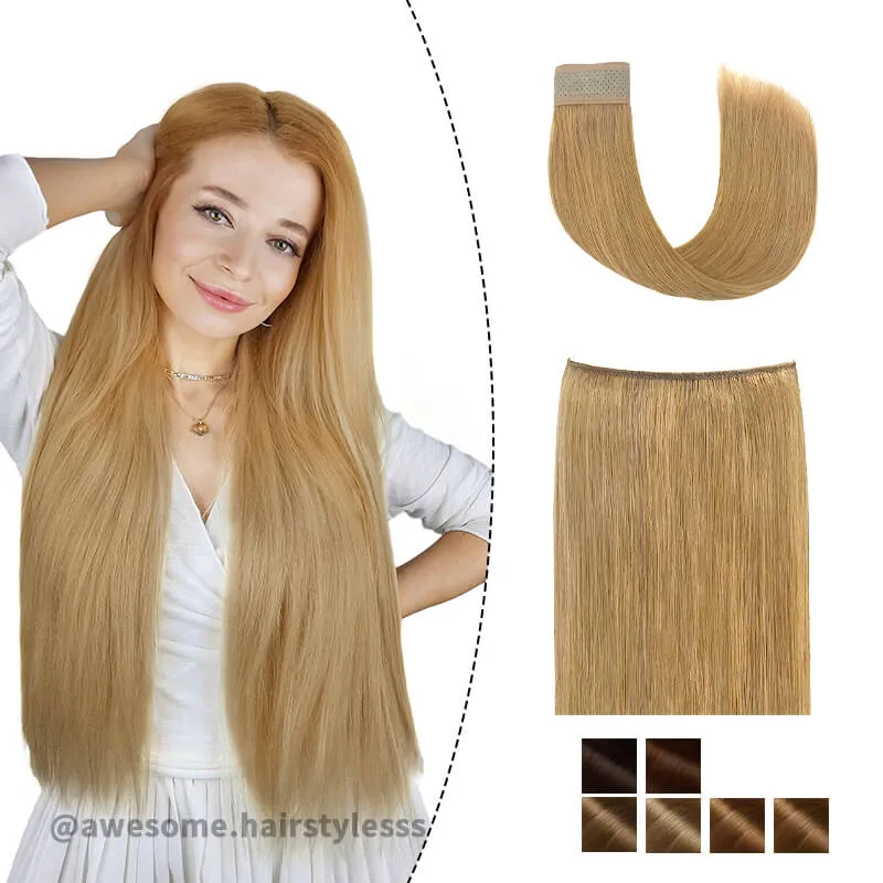 Brown Halo Human Hair Extension For Thin Hair Full Volume
