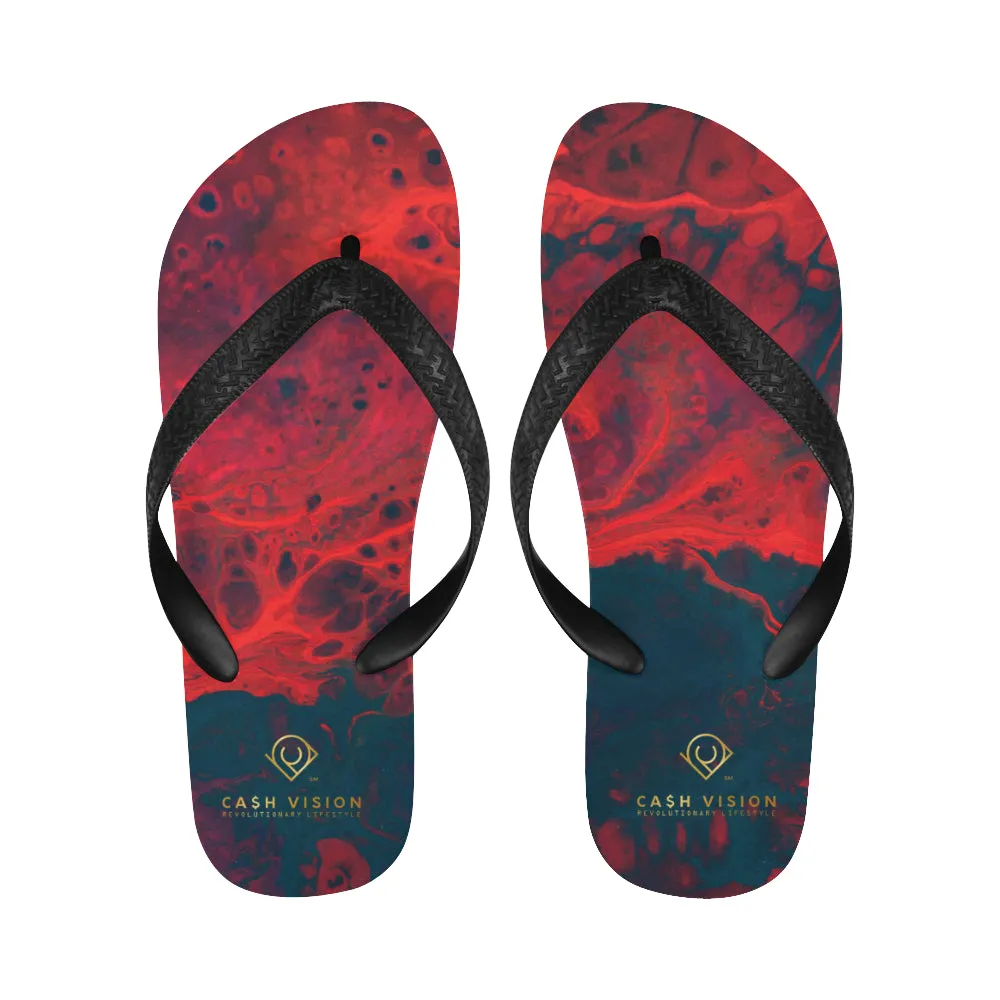 Cash Vision Red Rose Vallet Flip Flops