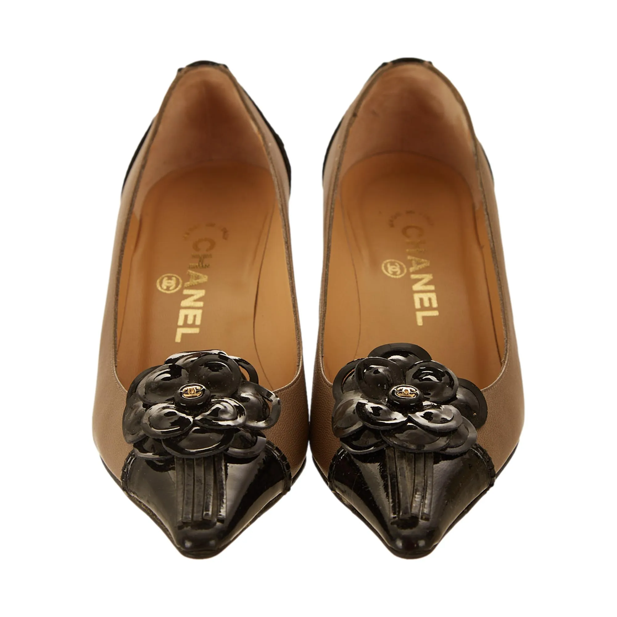 Chanel Floral Logo Heels