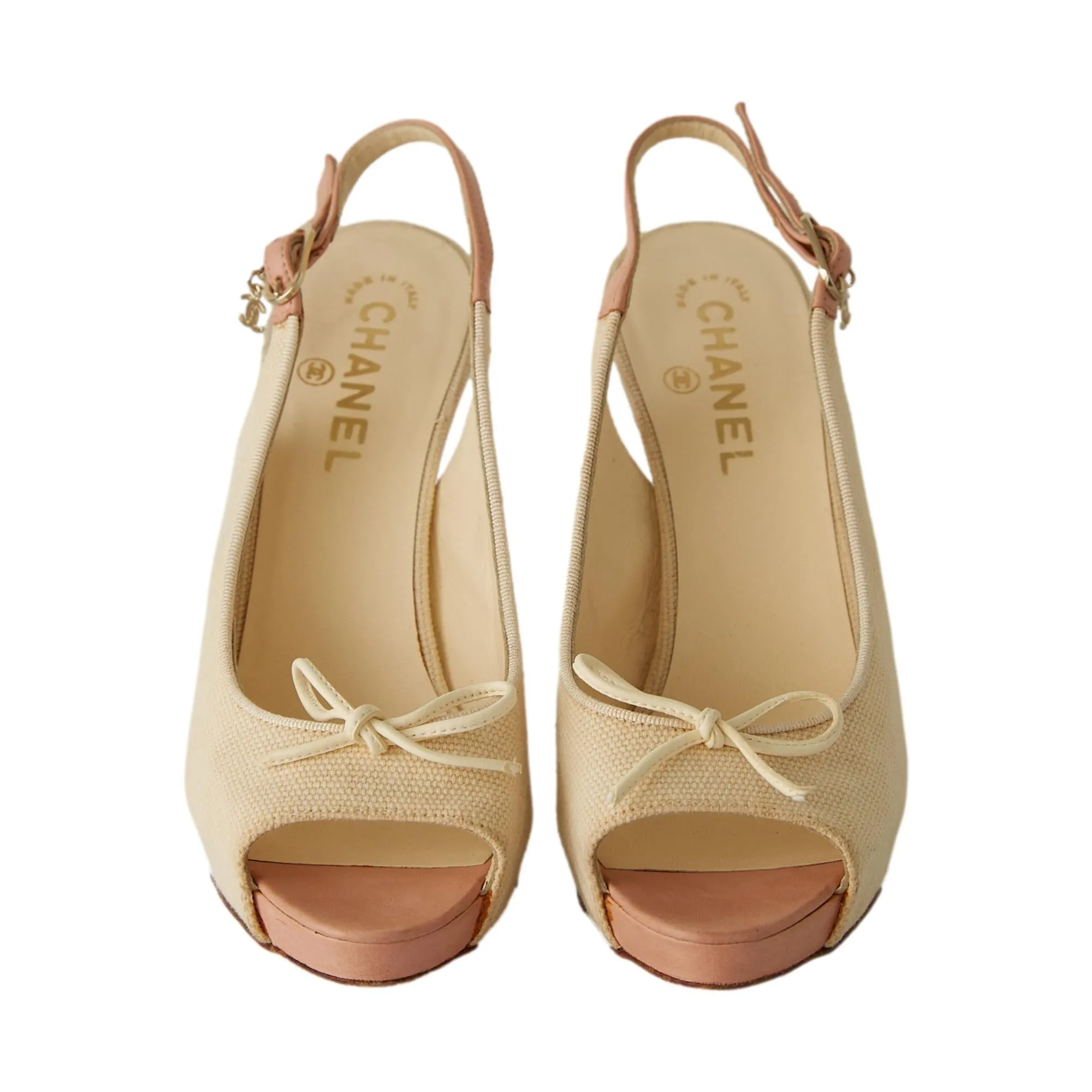 Chanel Ivory   Pink Charm Heels