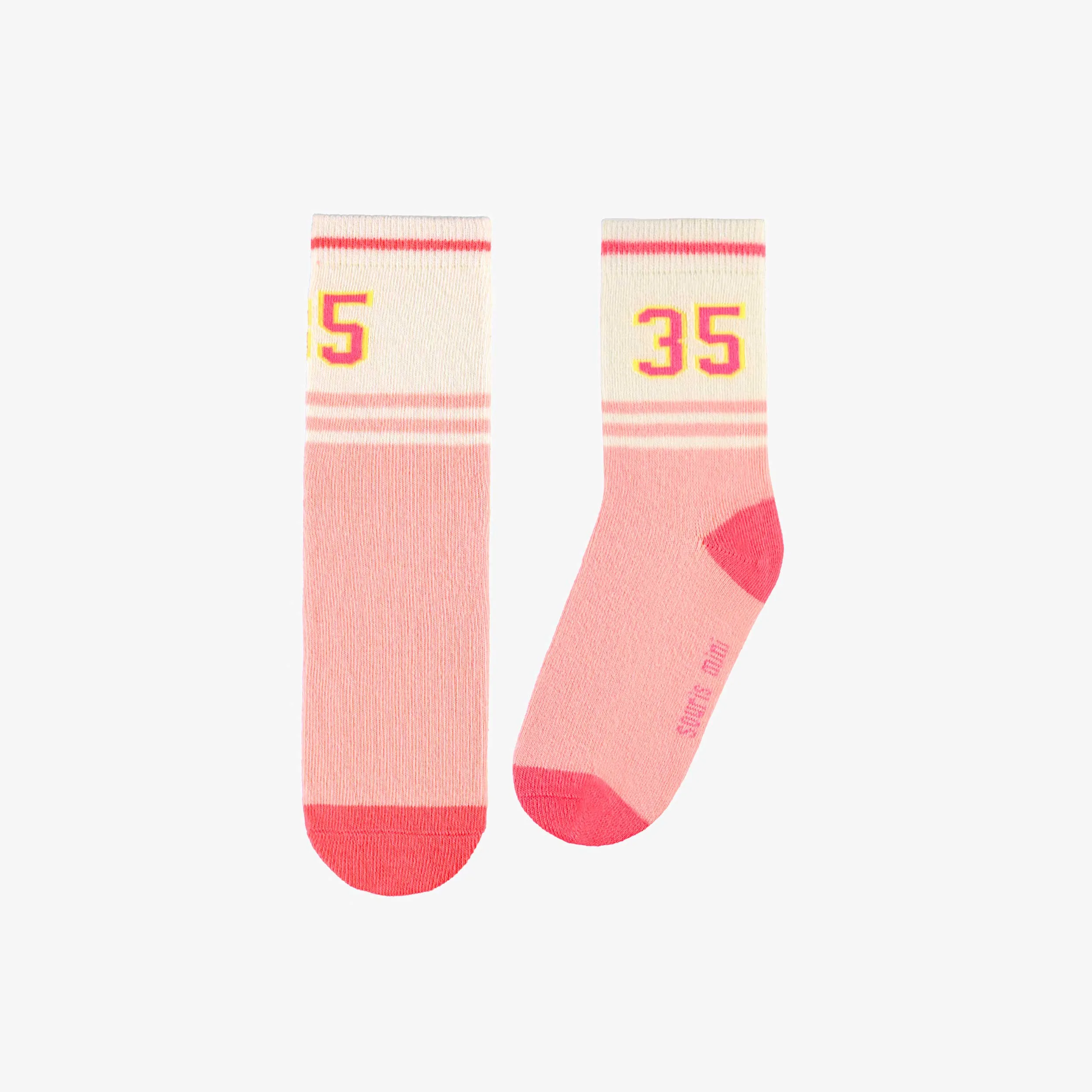 Chaussettes rose et crème, enfant || Pink and cream socks, child