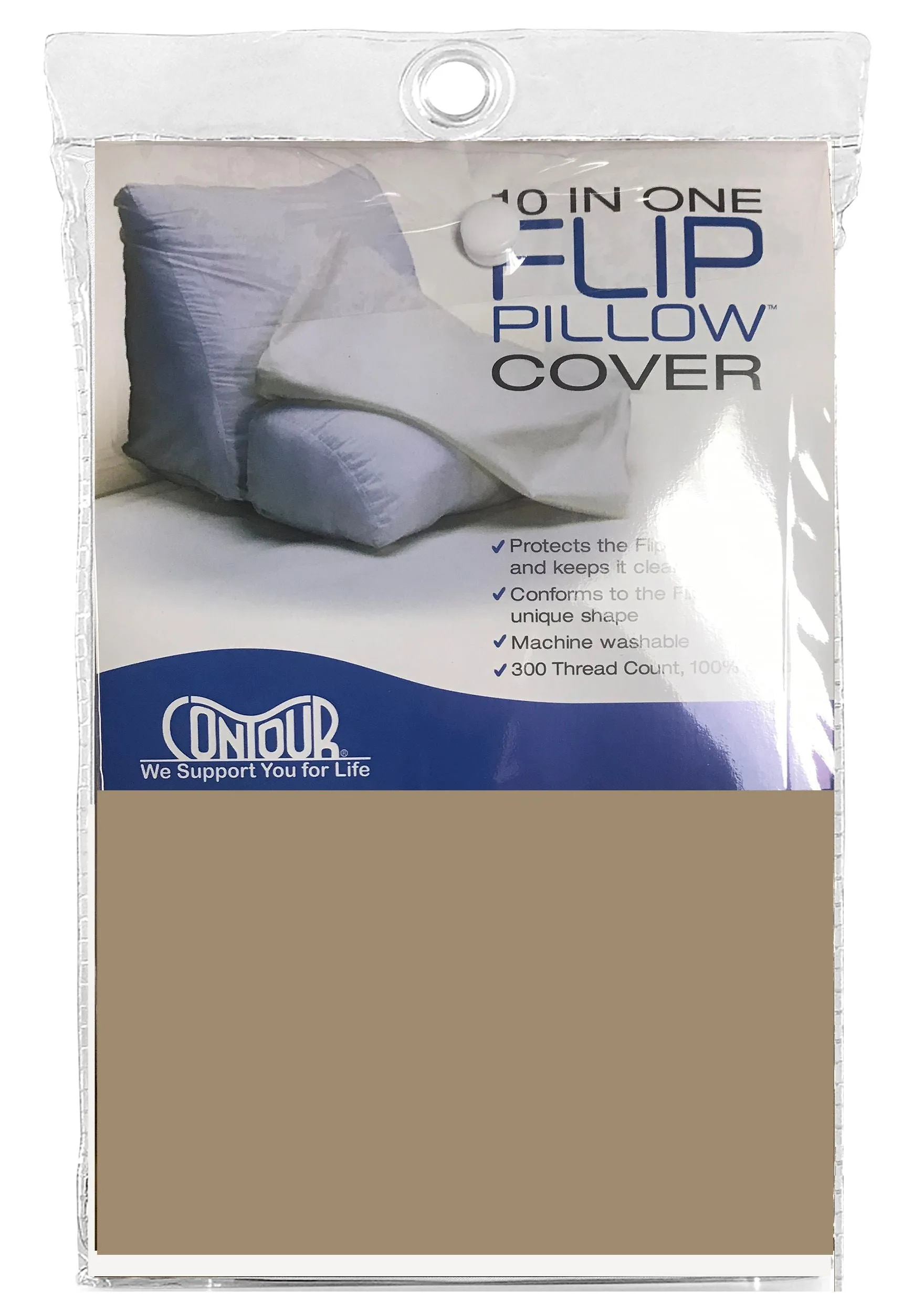Contour Flip Pillow Case - Standard, Beige