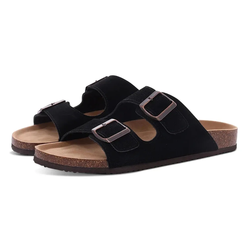Crestar Women's Suede Cork Clogs Soft Leather Clogs Classic Cork Clog Antislip Slippers Unisex Waterproof Mule with Arch Support