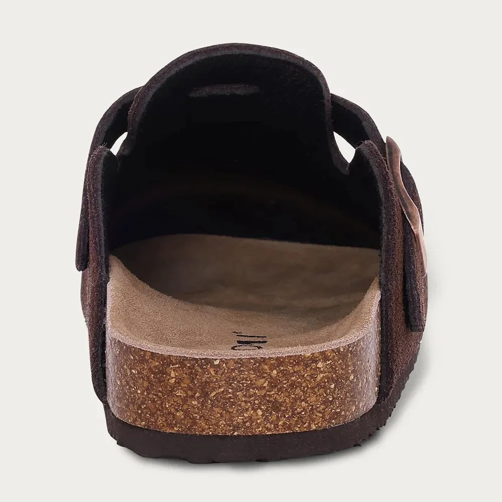 Crestar Women's Suede Cork Clogs Soft Leather Clogs Classic Cork Clog Antislip Slippers Unisex Waterproof Mule with Arch Support