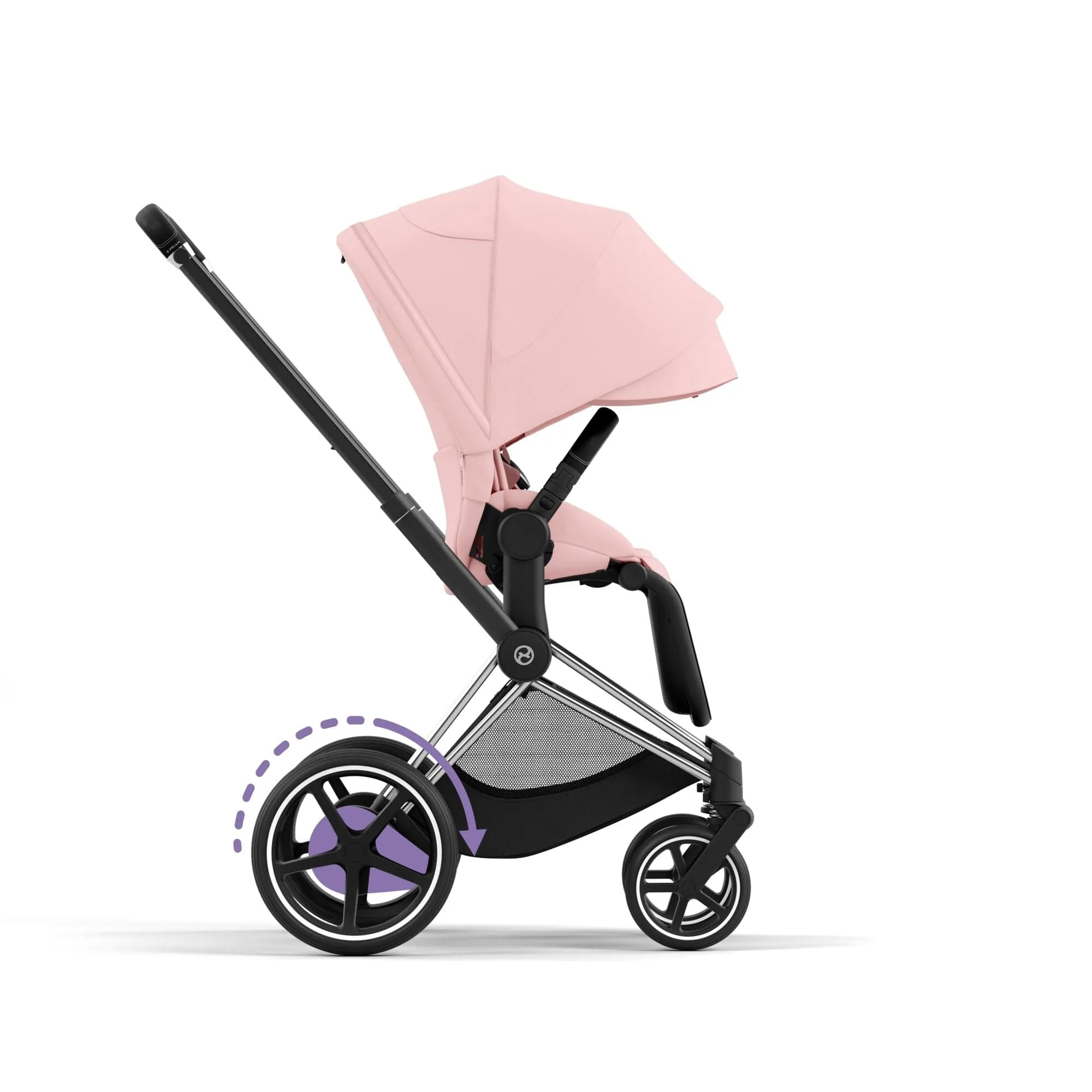 Cybex e-Priam Travel System With Cloud T in Peach Pink