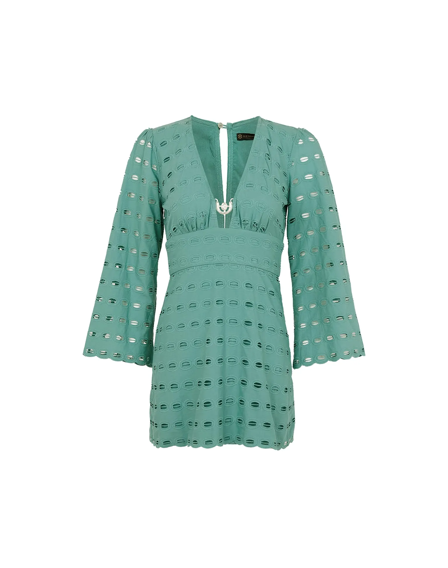 Eyelet Raya Short Dress - Seaglass