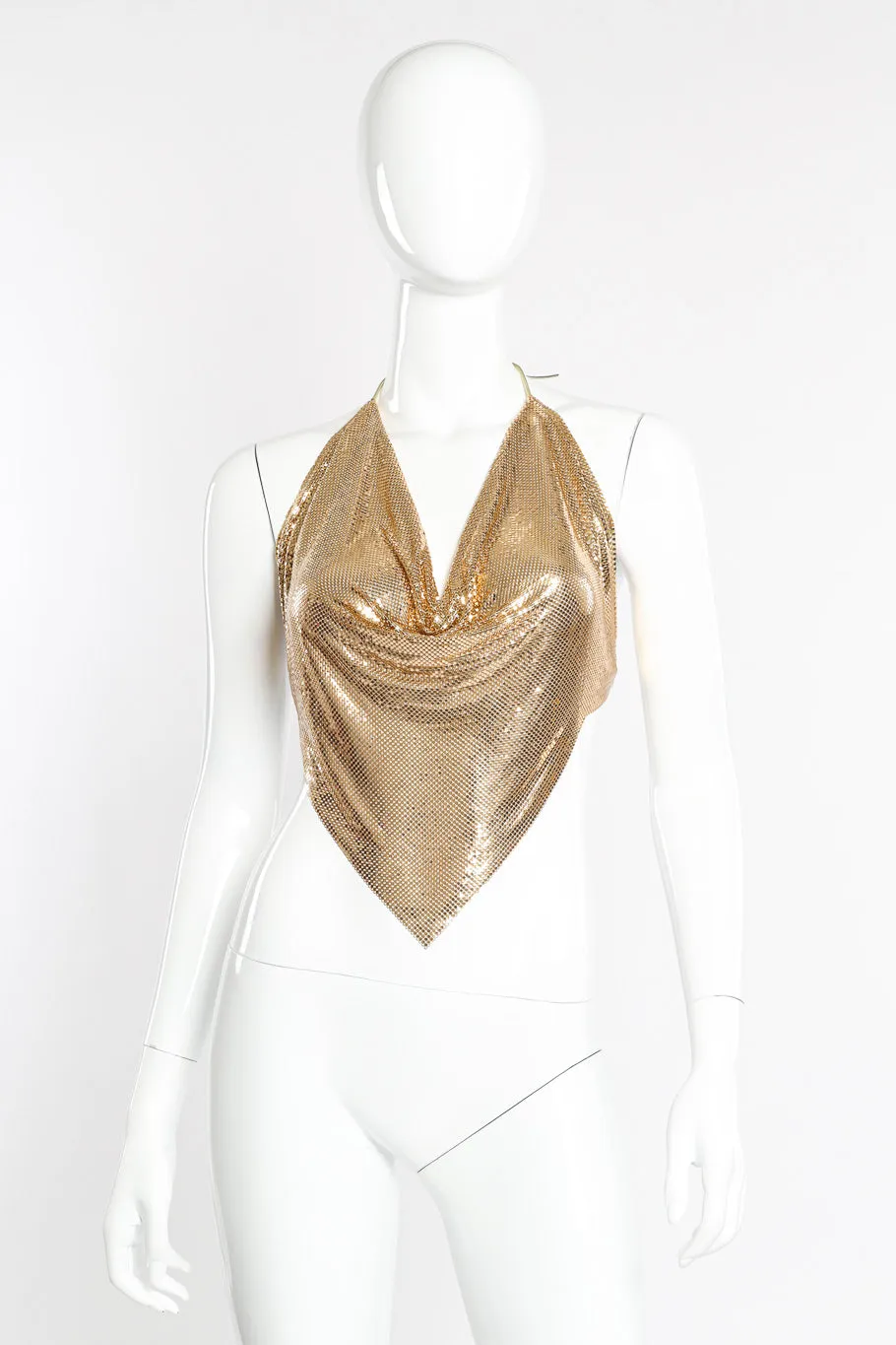 Gold Mesh Halter Top