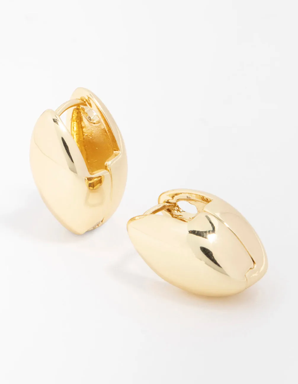 Gold Plated Pointed Huggie Earrings