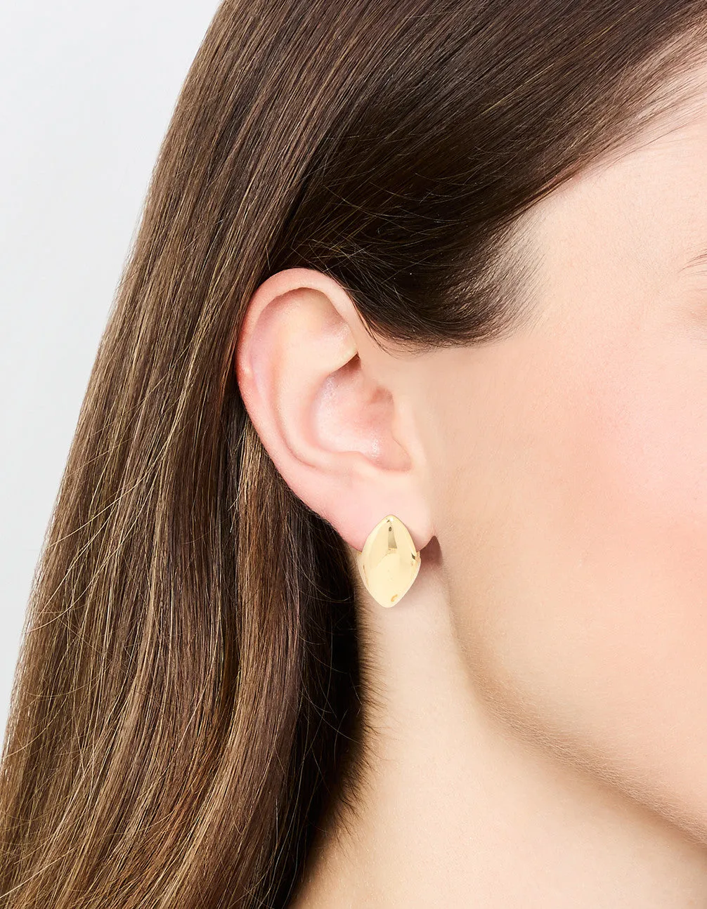 Gold Plated Pointed Huggie Earrings