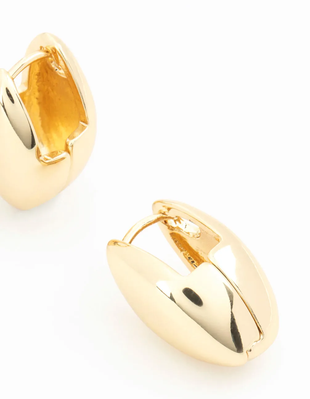 Gold Plated Pointed Huggie Earrings