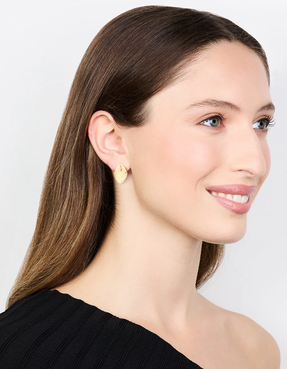 Gold Plated Pointed Huggie Earrings