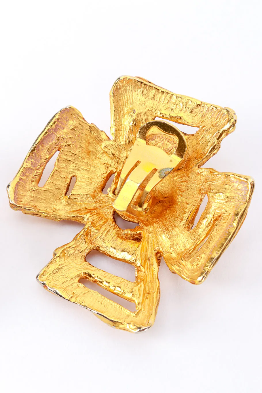 Golden Maltese Cross Earrings