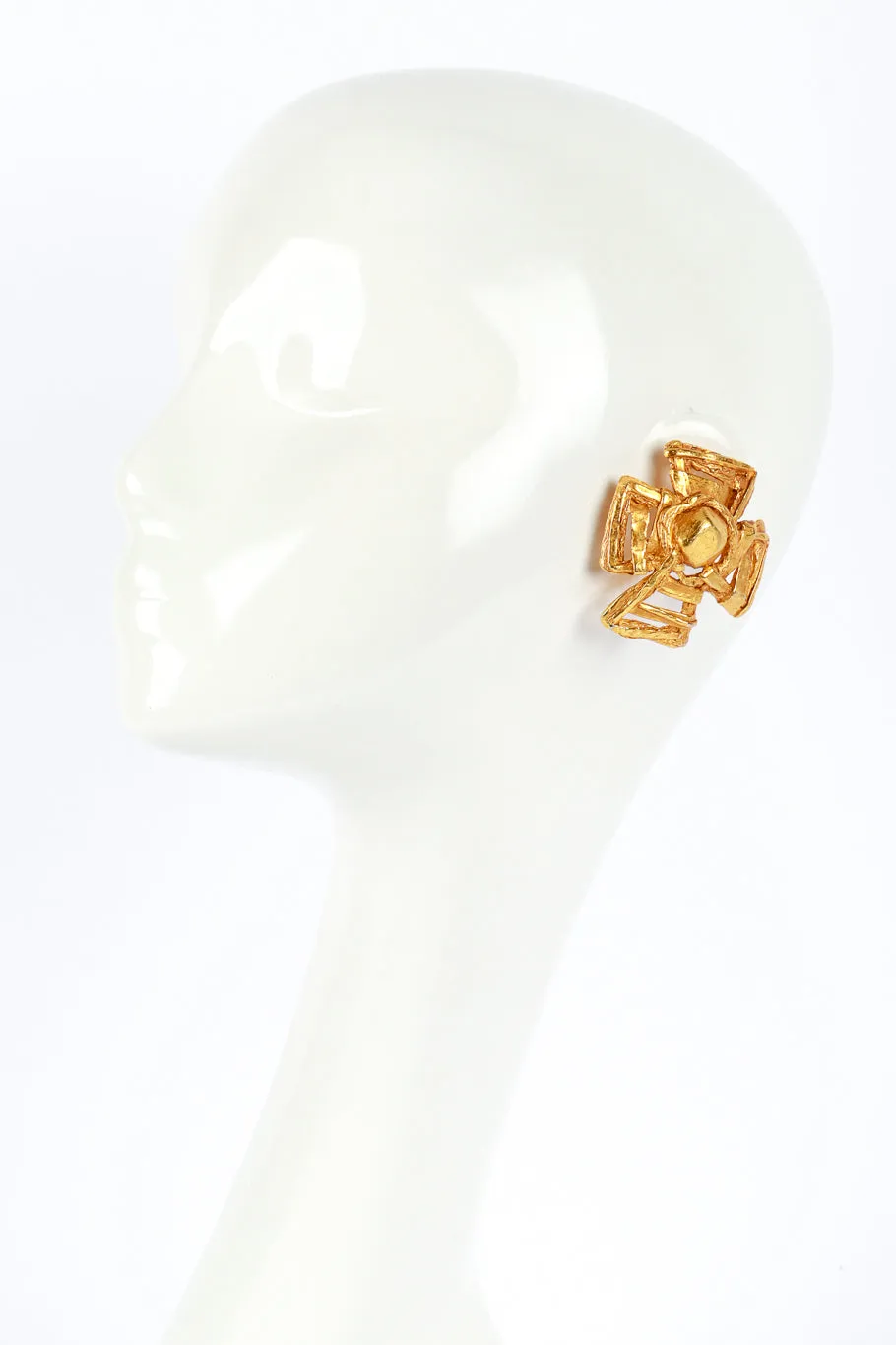 Golden Maltese Cross Earrings
