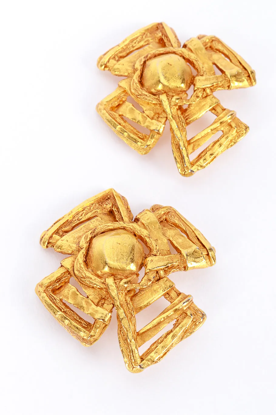 Golden Maltese Cross Earrings