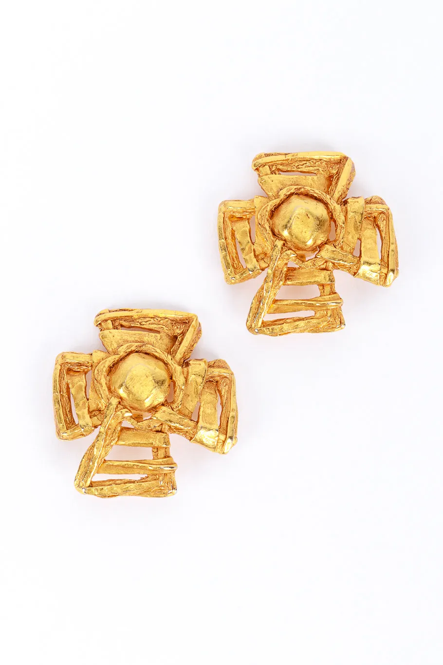 Golden Maltese Cross Earrings