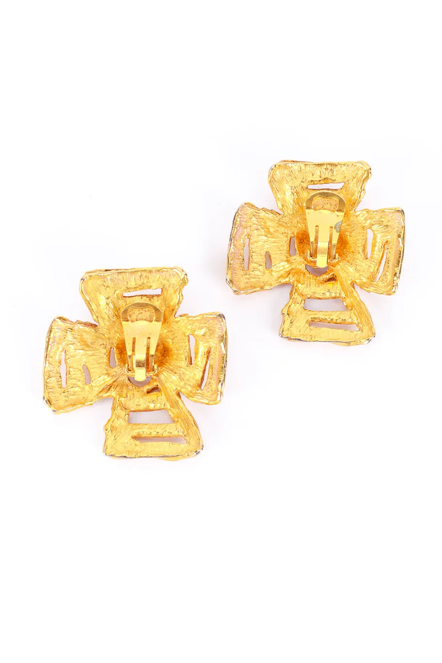Golden Maltese Cross Earrings