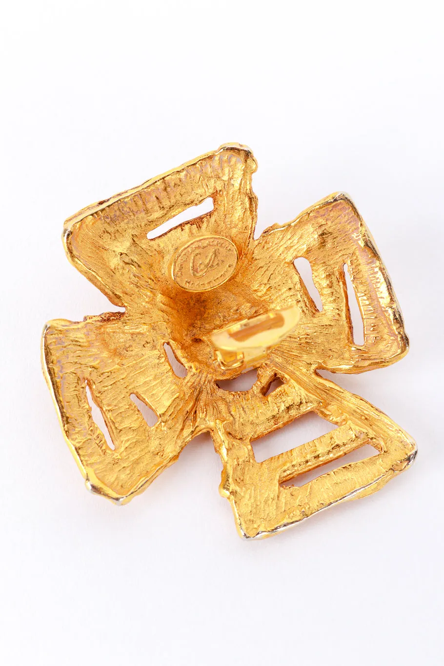 Golden Maltese Cross Earrings