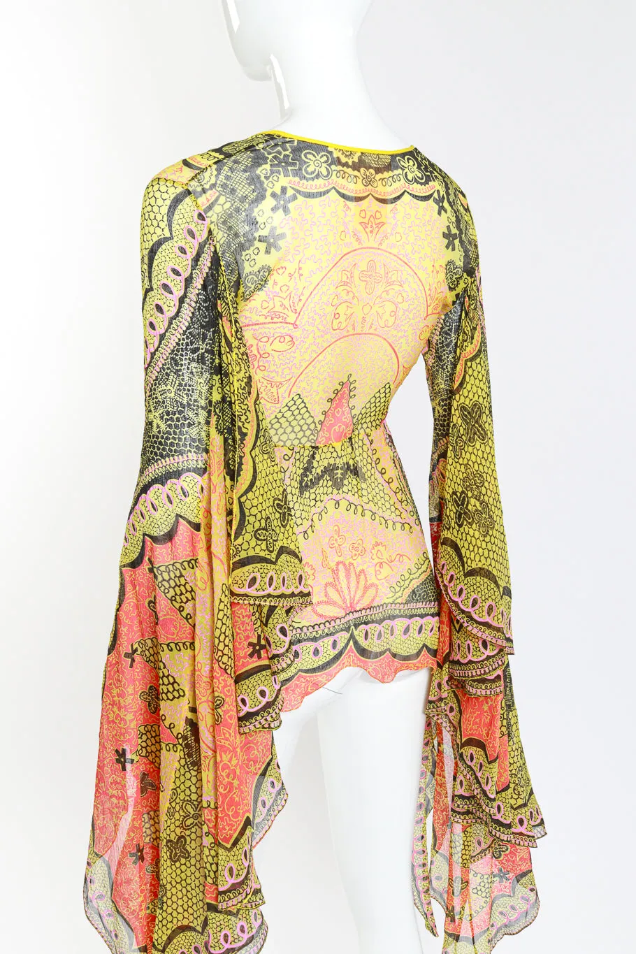 Graphic Bell Sleeve Blouse