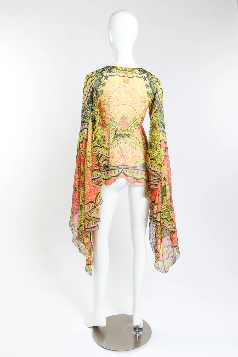Graphic Bell Sleeve Blouse