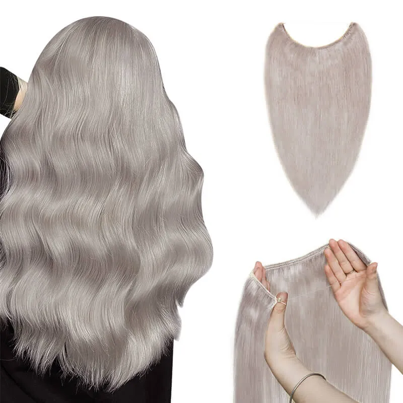 Grey Halo Human Hair Extensions