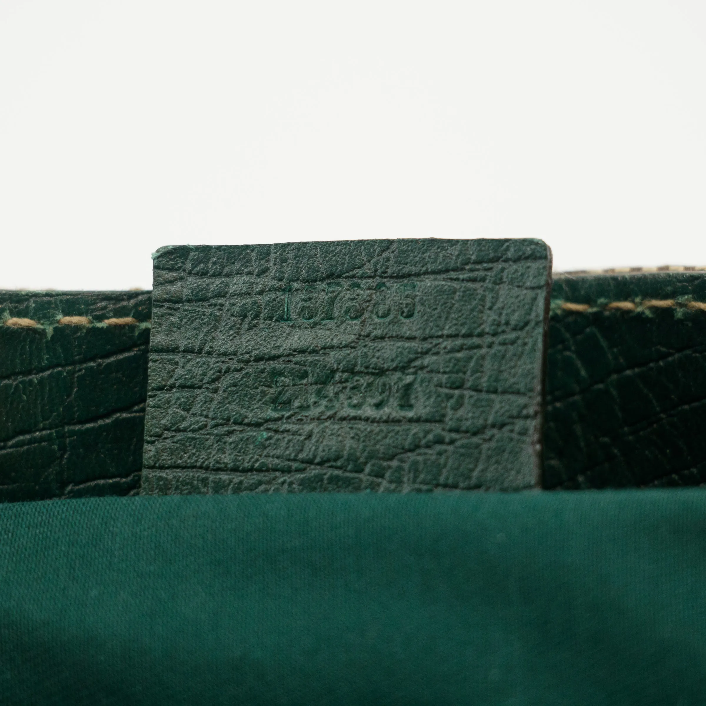 Gucci GG Canvas Green Horsebit Shoulder Bag #2307