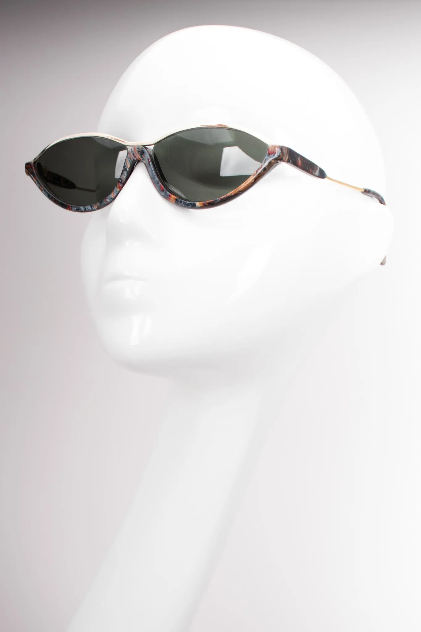 Half Rim Marbleized Sunglasses