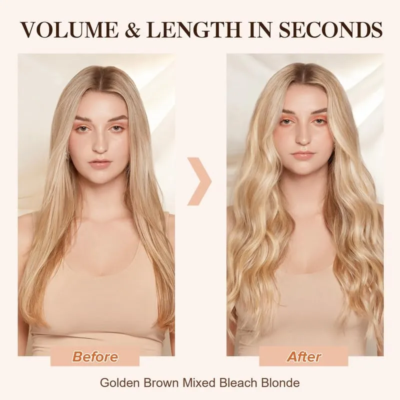 Halo Real Human Hair Extensions With Durable Double Fixation Light Volume